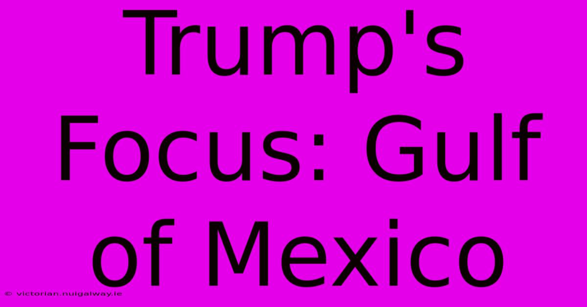 Trump's Focus: Gulf Of Mexico