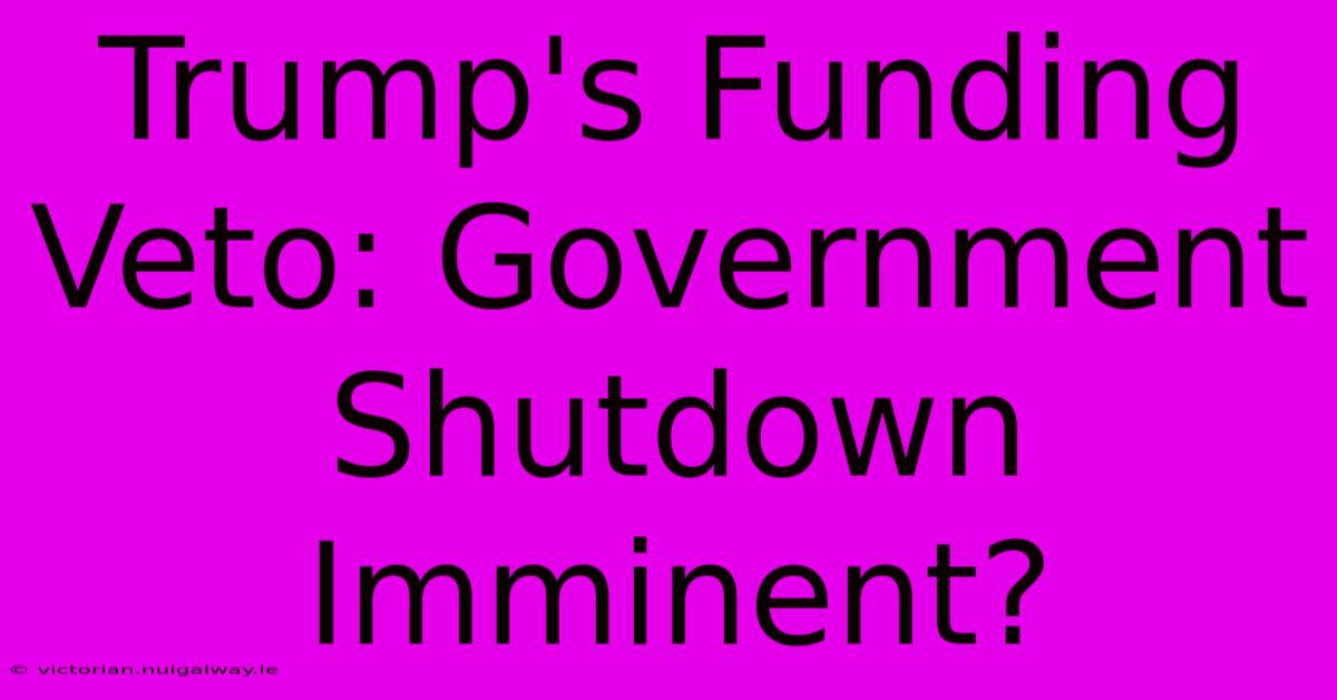 Trump's Funding Veto: Government Shutdown Imminent?