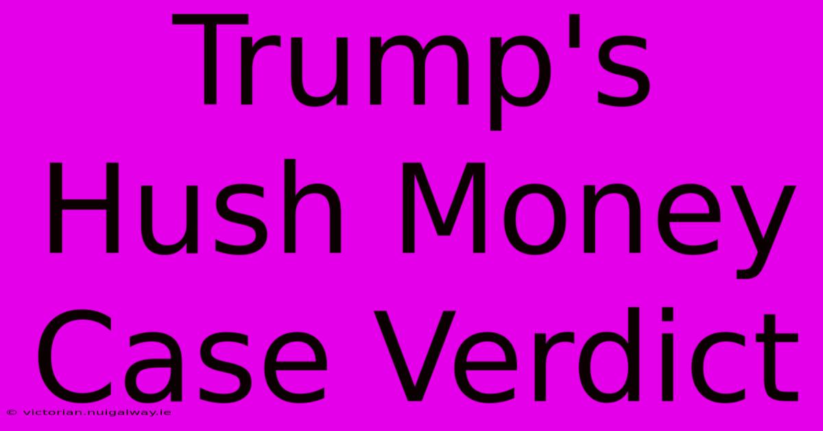 Trump's Hush Money Case Verdict