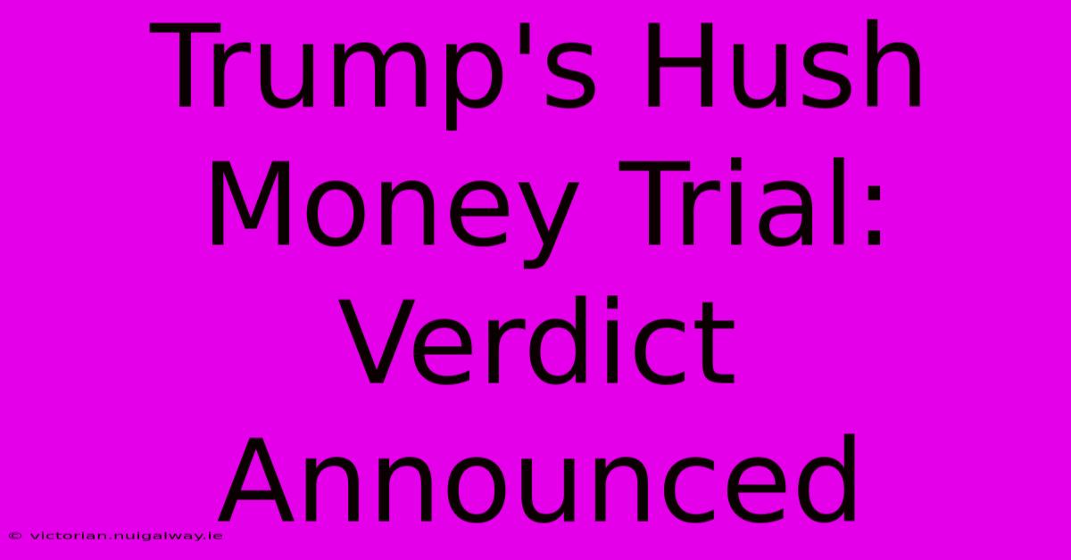 Trump's Hush Money Trial: Verdict Announced