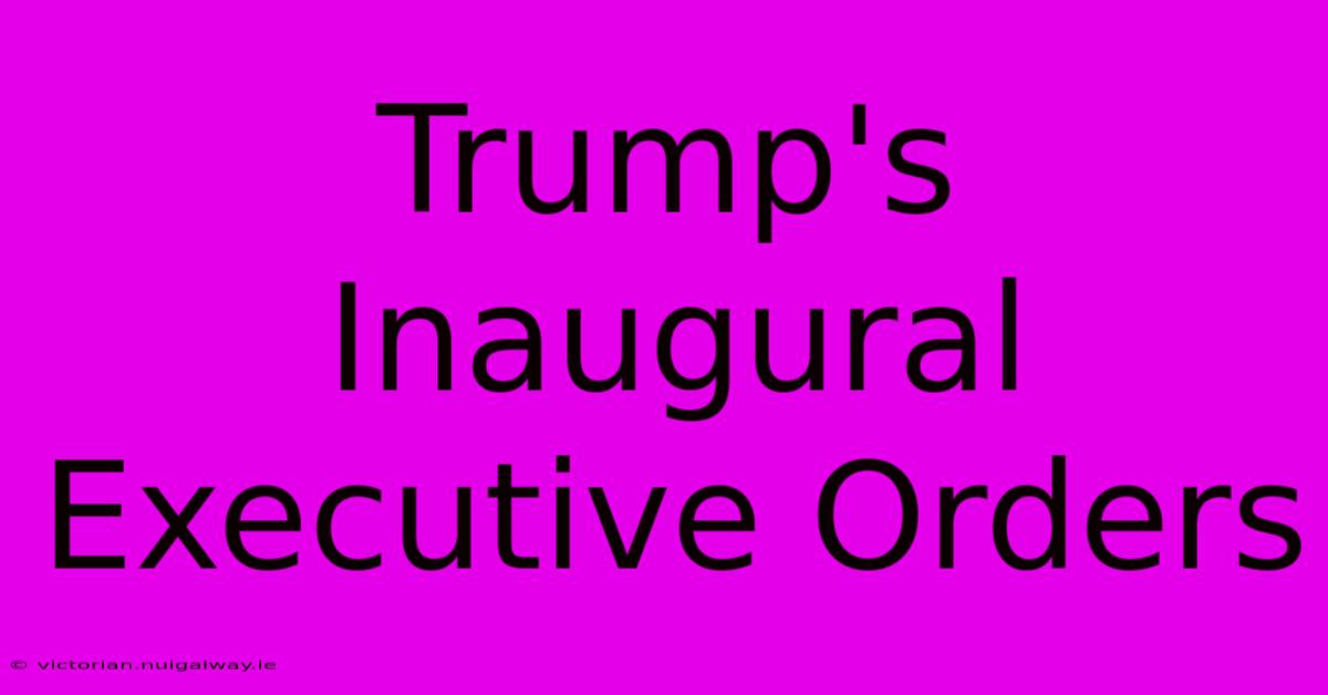 Trump's Inaugural Executive Orders