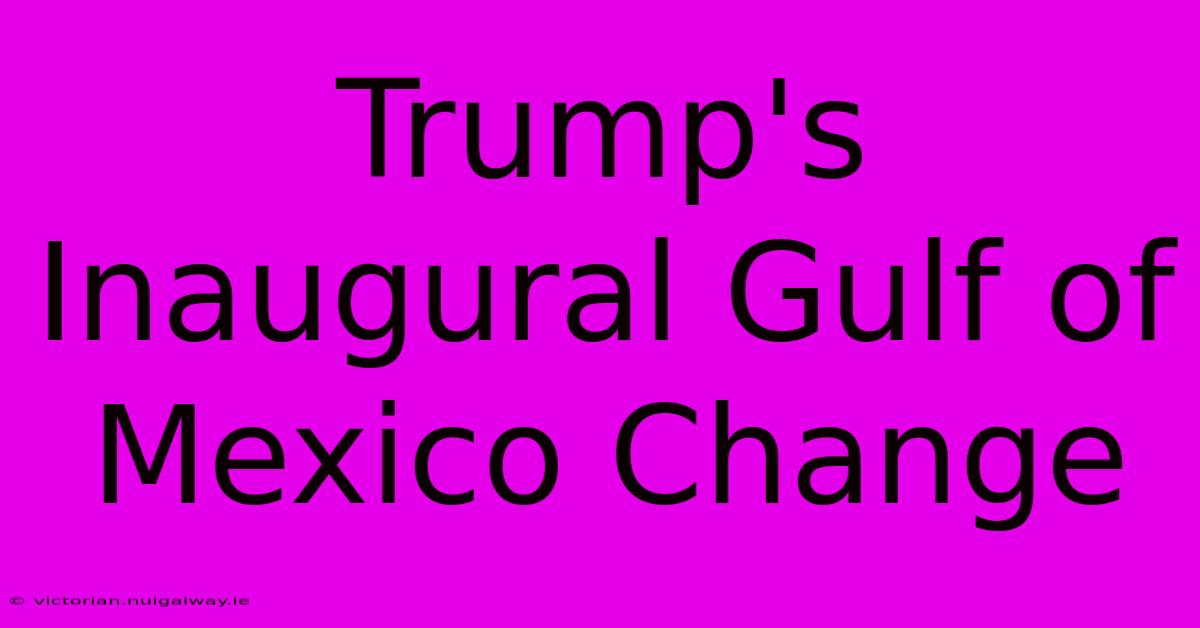 Trump's Inaugural Gulf Of Mexico Change