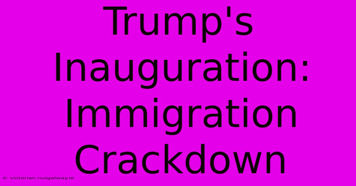 Trump's Inauguration: Immigration Crackdown