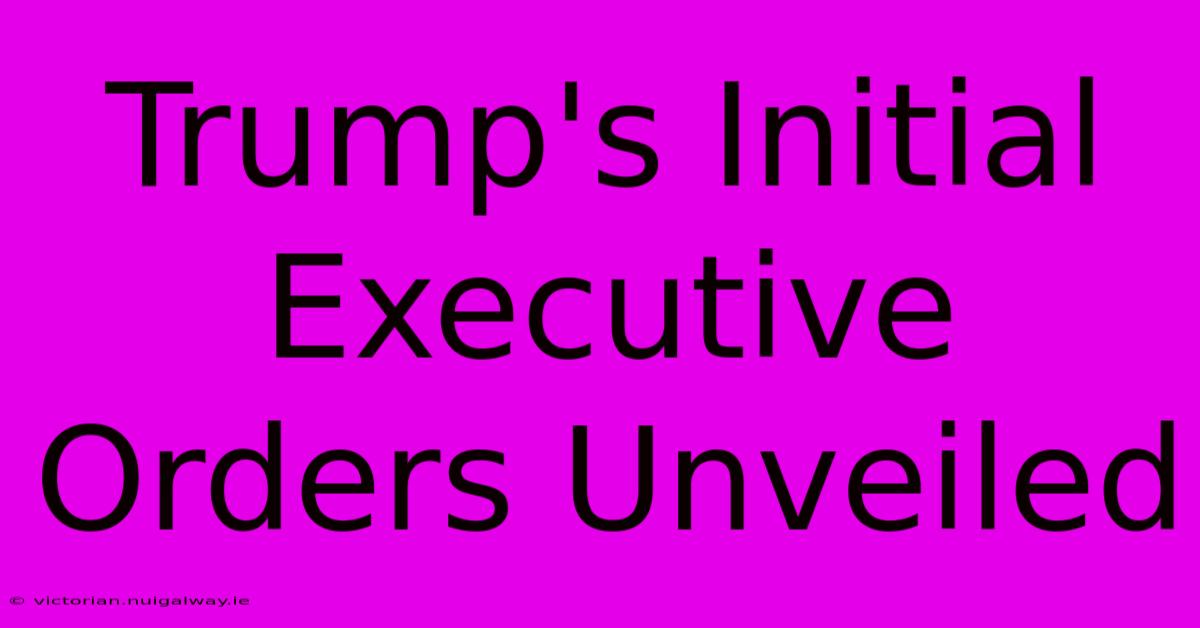 Trump's Initial Executive Orders Unveiled