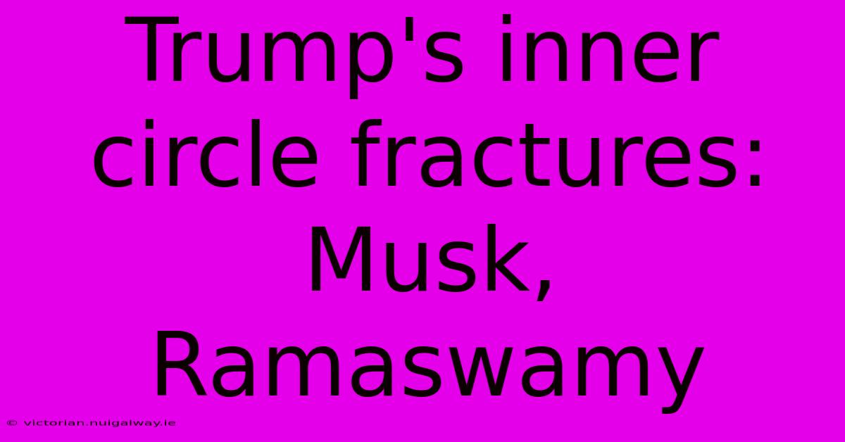 Trump's Inner Circle Fractures: Musk, Ramaswamy