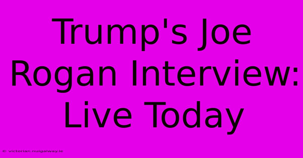 Trump's Joe Rogan Interview: Live Today 