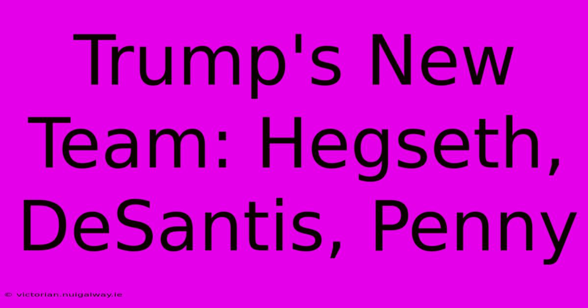 Trump's New Team: Hegseth, DeSantis, Penny