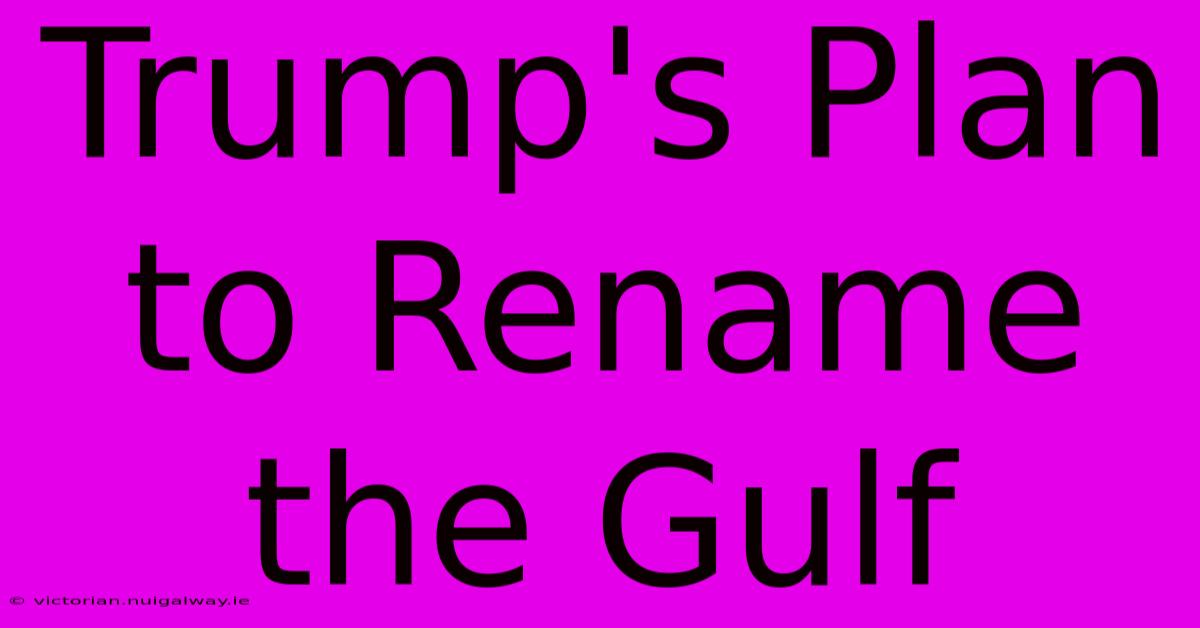 Trump's Plan To Rename The Gulf