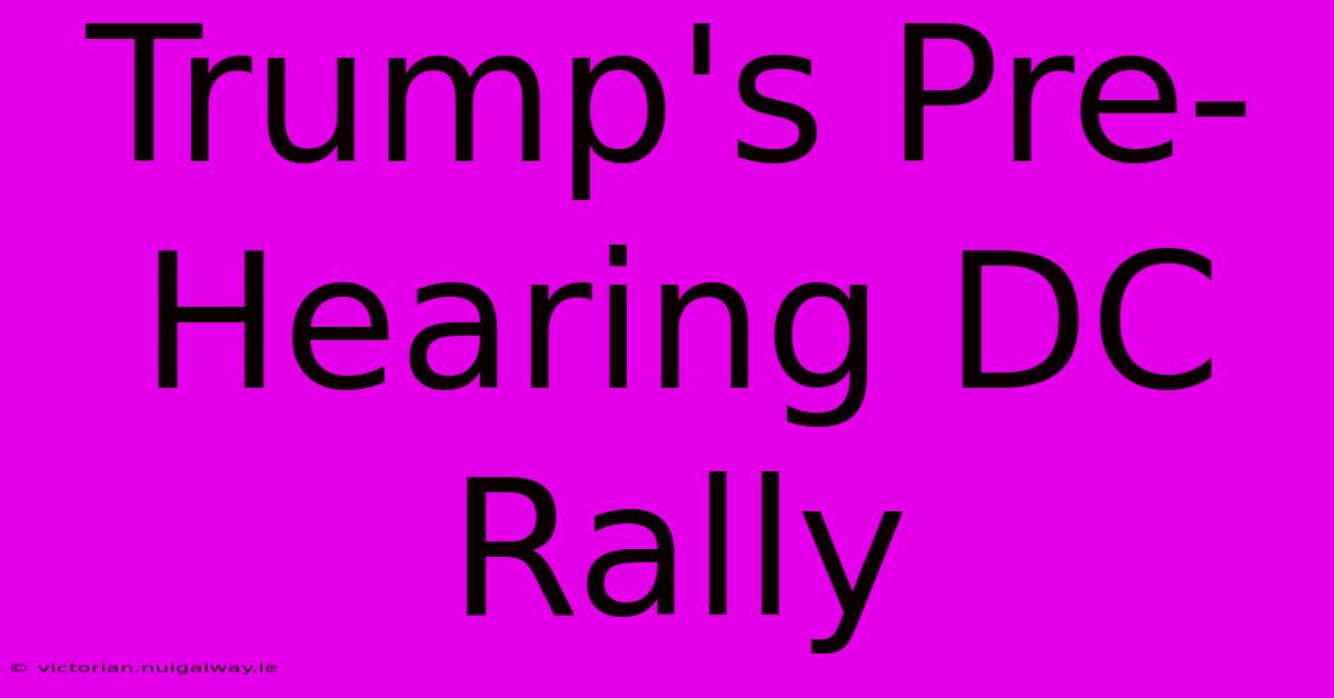 Trump's Pre-Hearing DC Rally