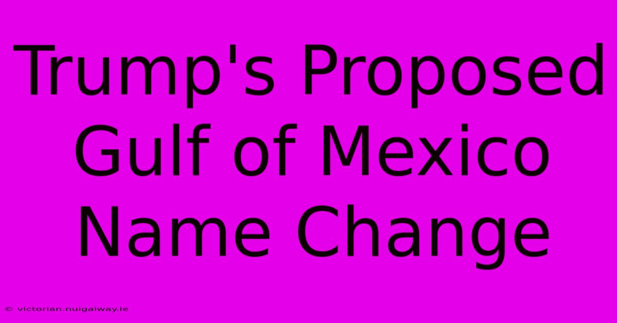 Trump's Proposed Gulf Of Mexico Name Change