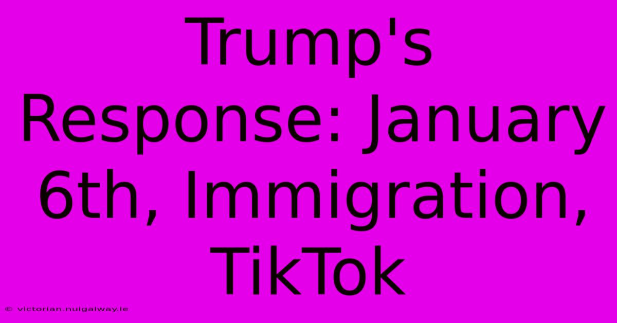 Trump's Response: January 6th, Immigration, TikTok