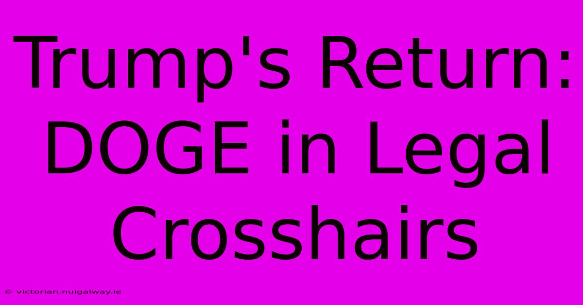 Trump's Return: DOGE In Legal Crosshairs