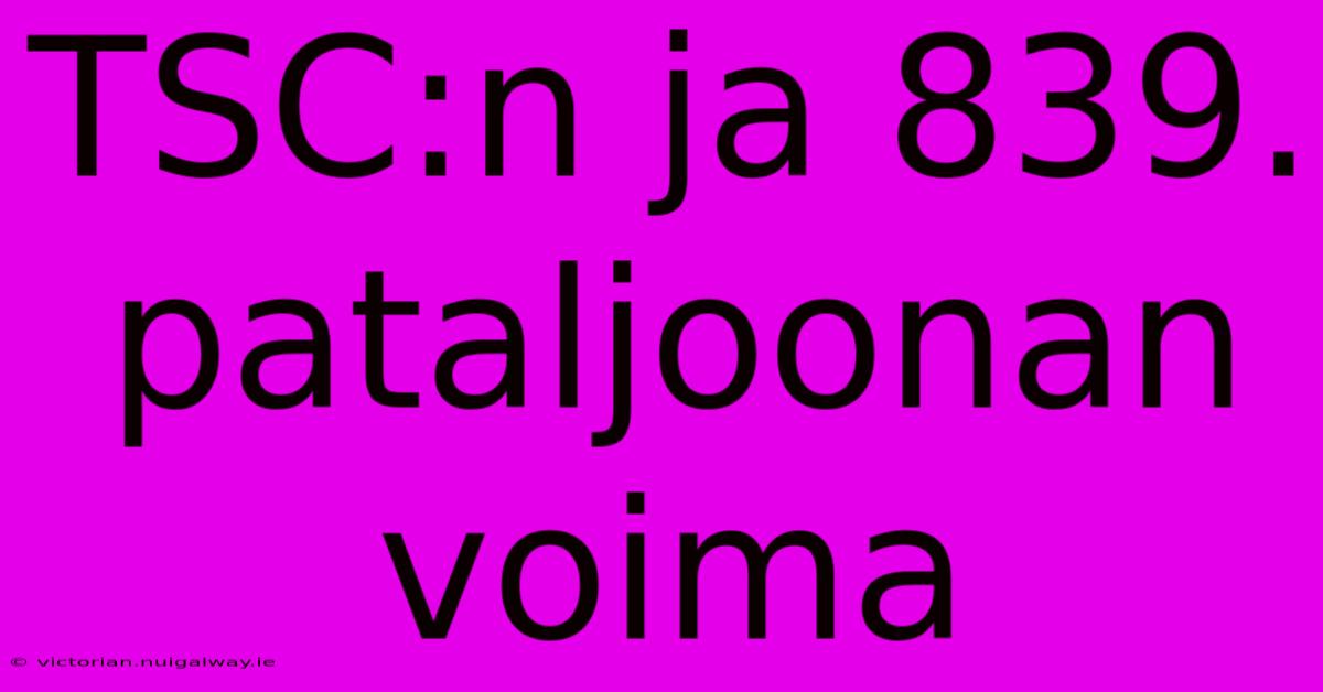 TSC:n Ja 839. Pataljoonan Voima