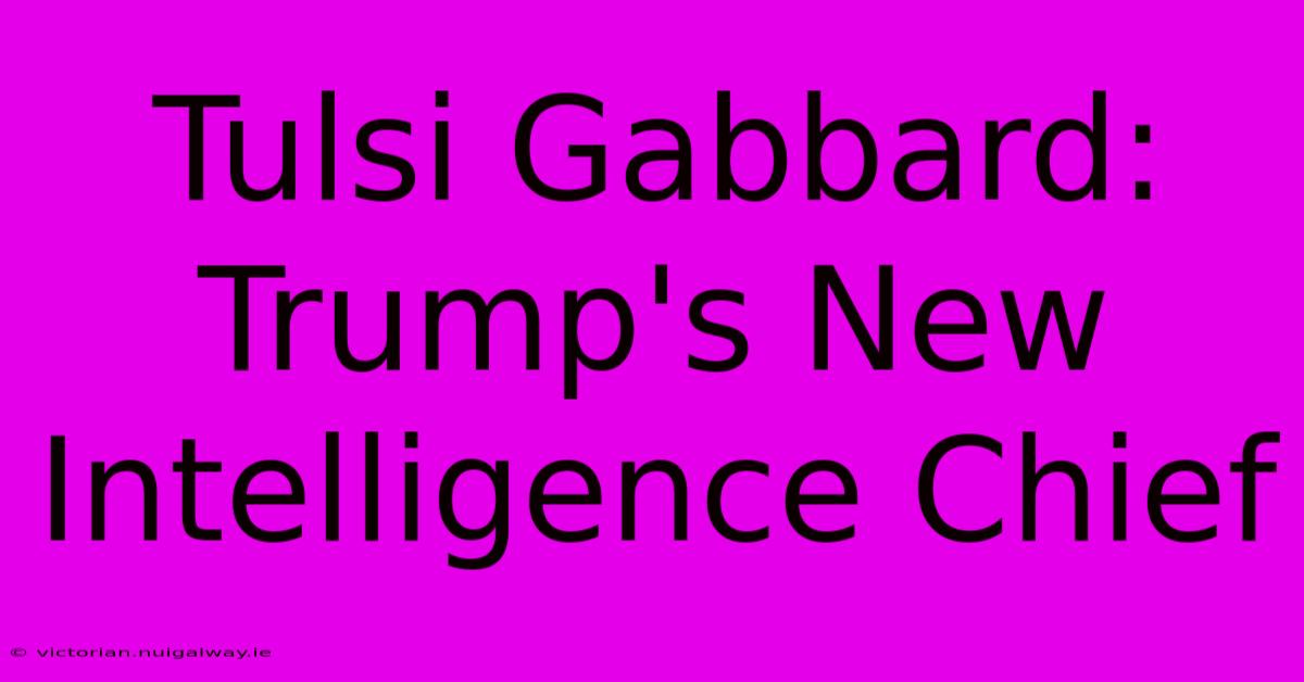 Tulsi Gabbard: Trump's New Intelligence Chief