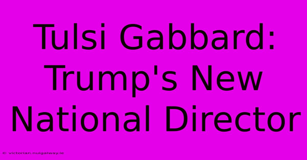 Tulsi Gabbard: Trump's New National Director