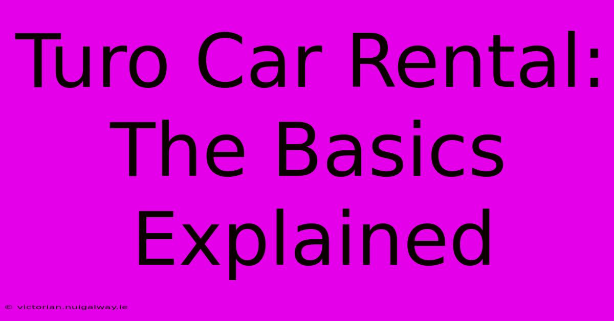 Turo Car Rental:  The Basics Explained