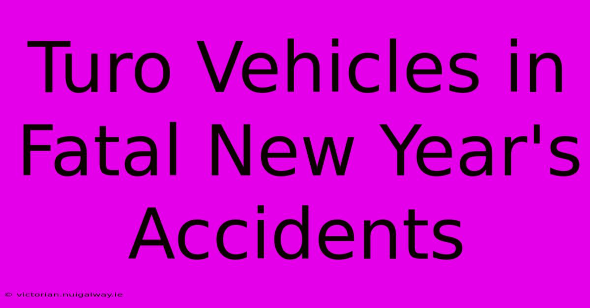 Turo Vehicles In Fatal New Year's Accidents