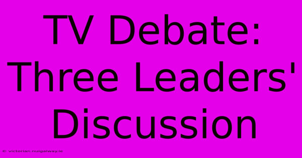 TV Debate: Three Leaders' Discussion