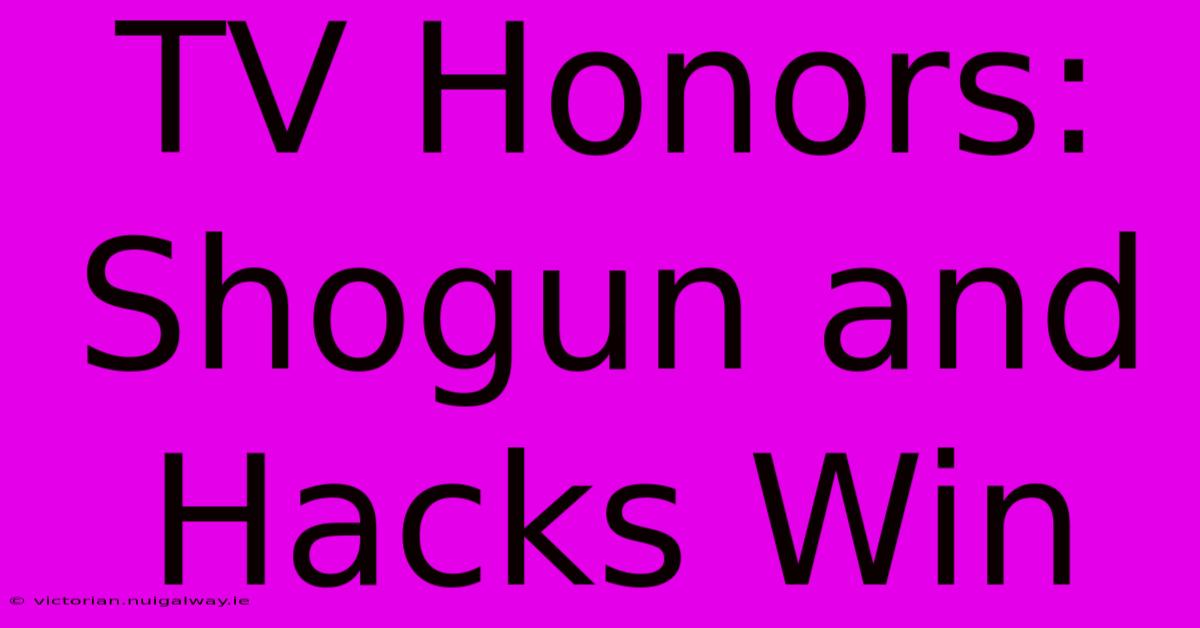 TV Honors: Shogun And Hacks Win