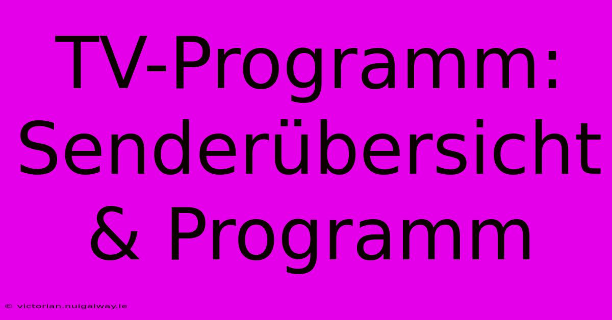 TV-Programm: Senderübersicht & Programm