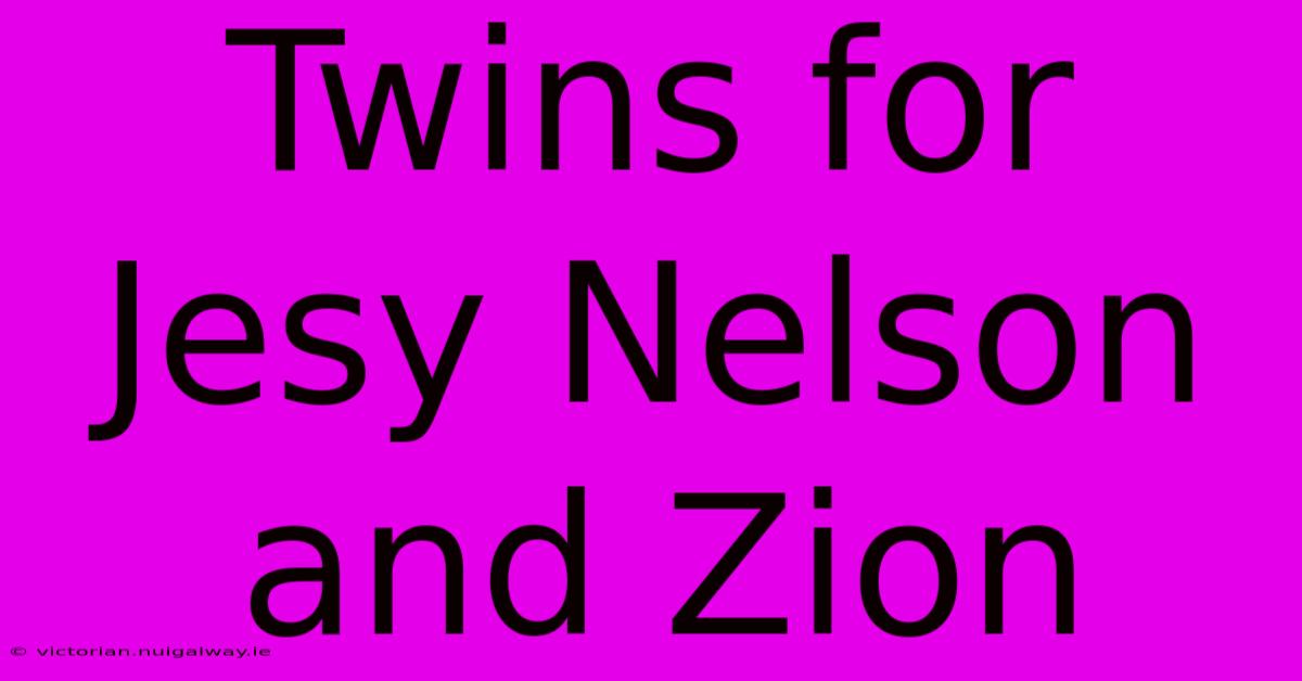 Twins For Jesy Nelson And Zion