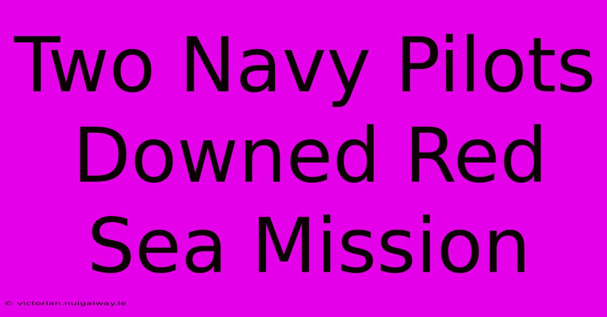 Two Navy Pilots Downed Red Sea Mission