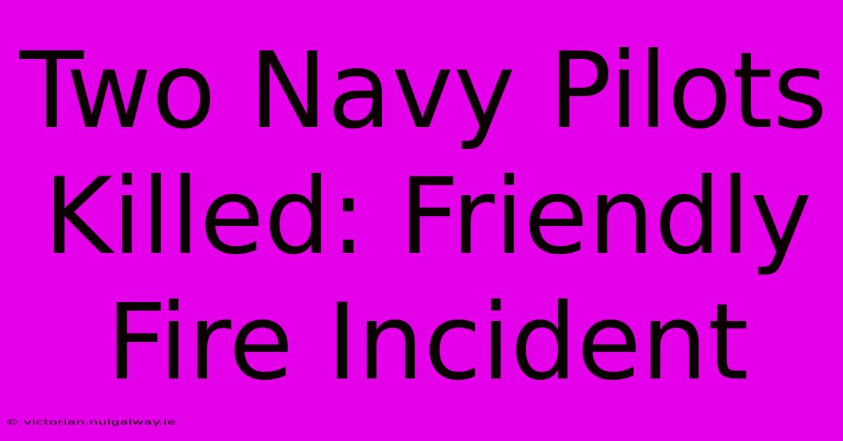 Two Navy Pilots Killed: Friendly Fire Incident