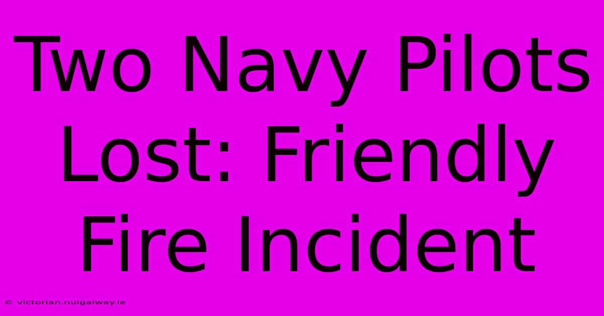 Two Navy Pilots Lost: Friendly Fire Incident