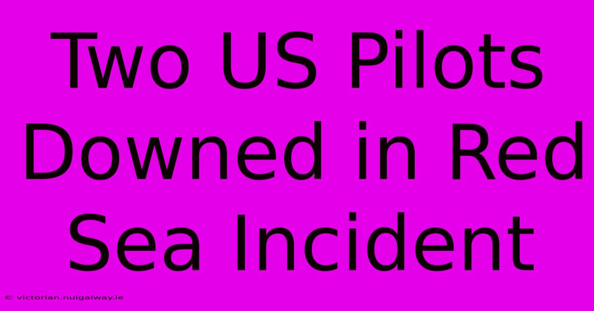 Two US Pilots Downed In Red Sea Incident