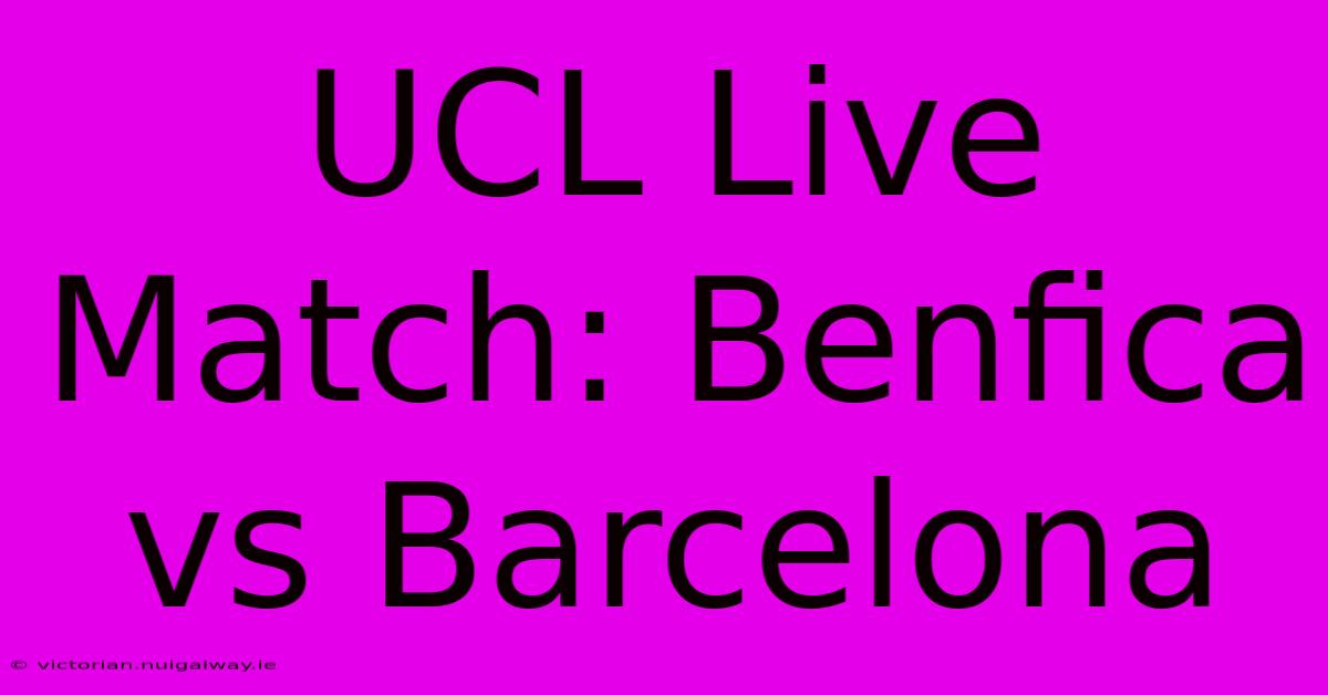 UCL Live Match: Benfica Vs Barcelona