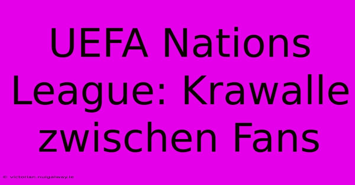 UEFA Nations League: Krawalle Zwischen Fans 