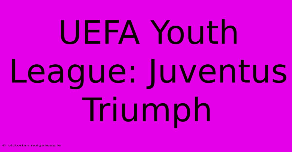 UEFA Youth League: Juventus Triumph