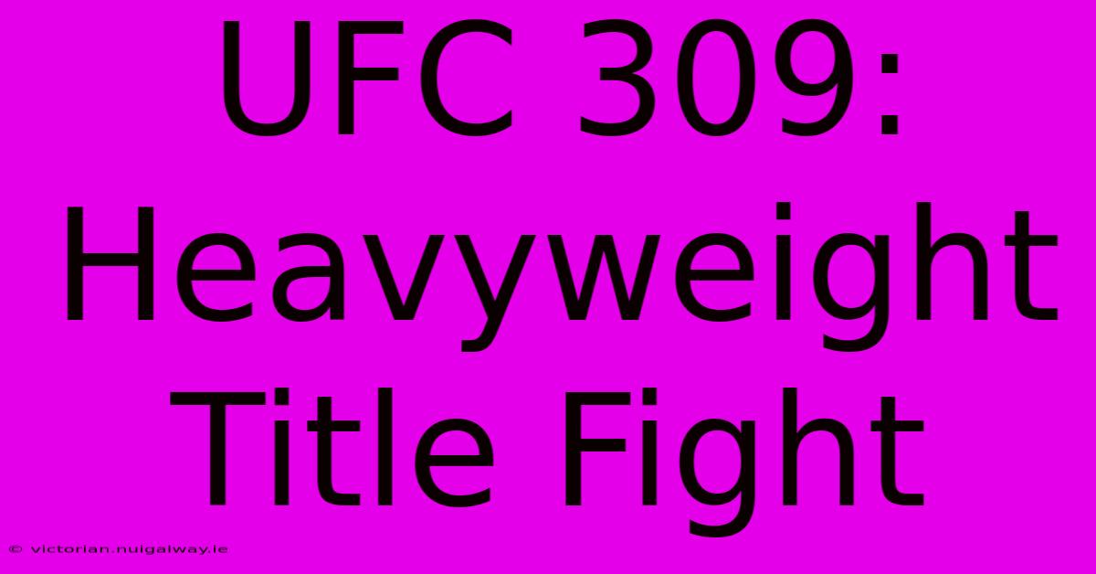 UFC 309: Heavyweight Title Fight