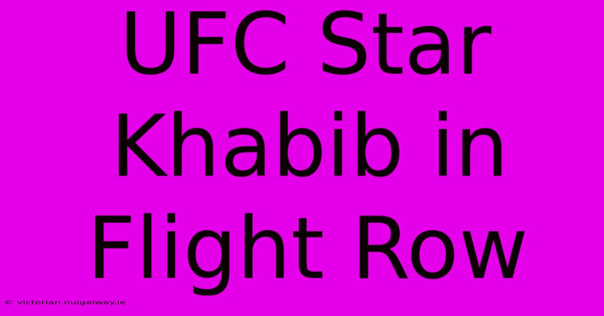 UFC Star Khabib In Flight Row