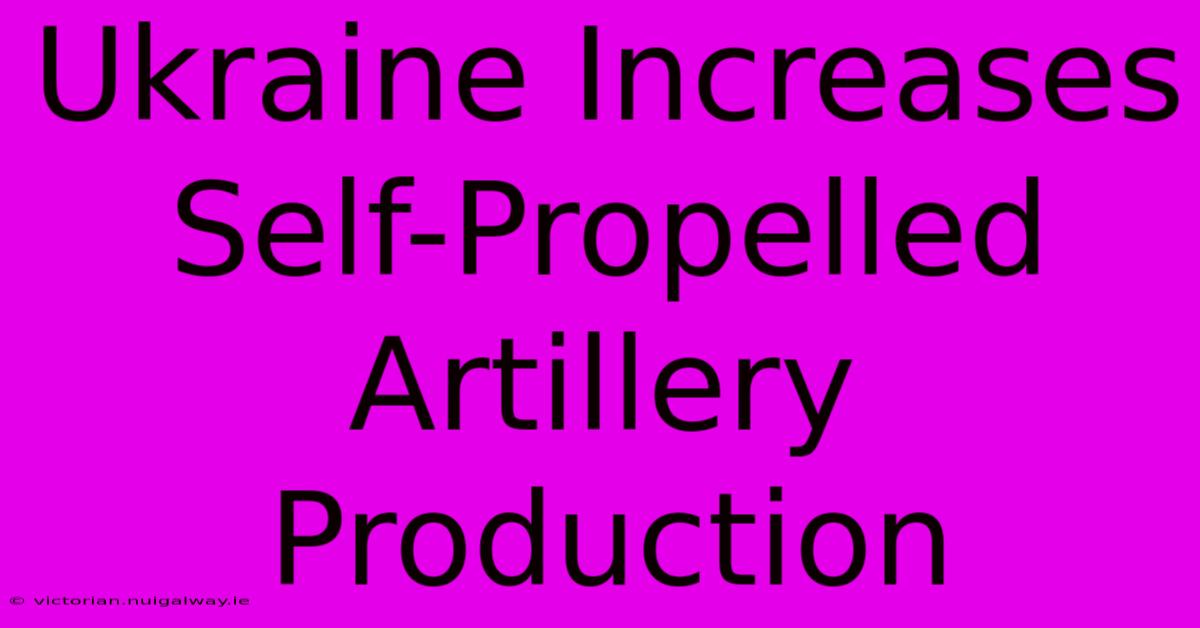 Ukraine Increases Self-Propelled Artillery Production