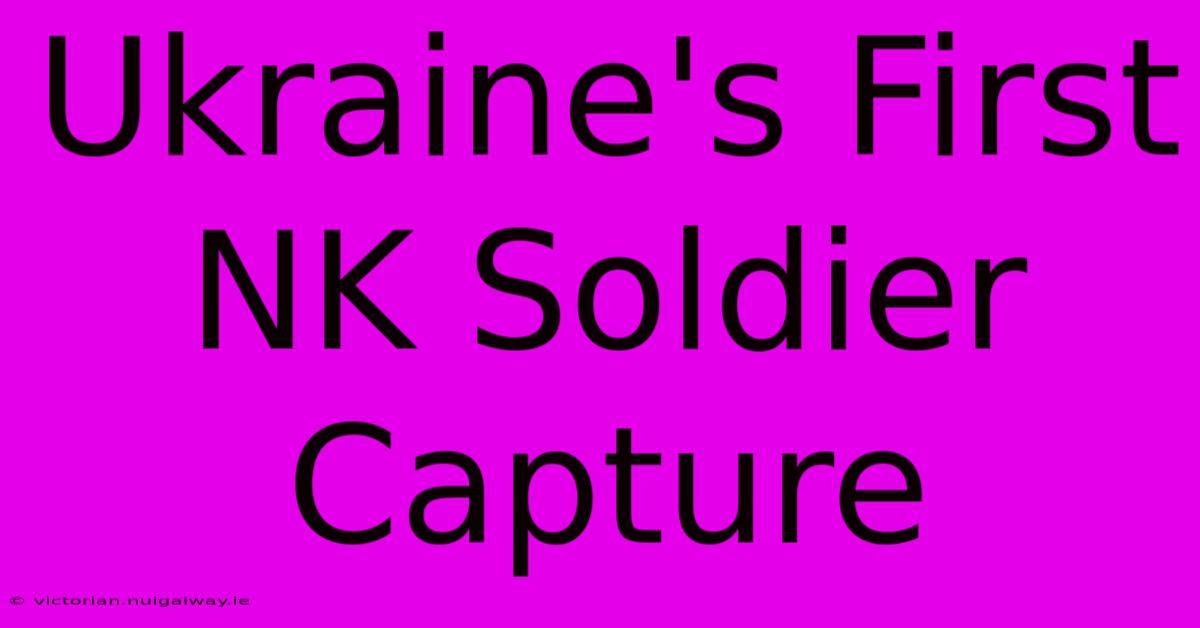 Ukraine's First NK Soldier Capture