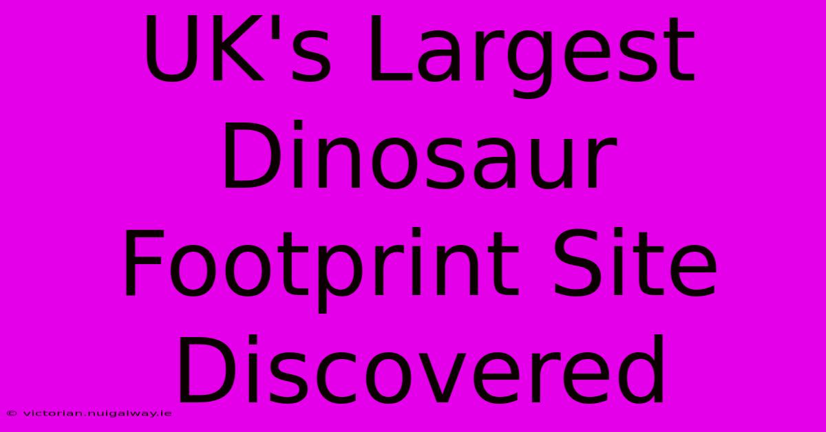 UK's Largest Dinosaur Footprint Site Discovered