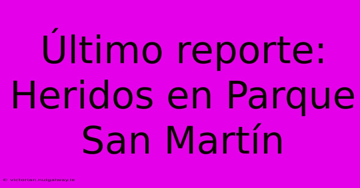 Último Reporte: Heridos En Parque San Martín