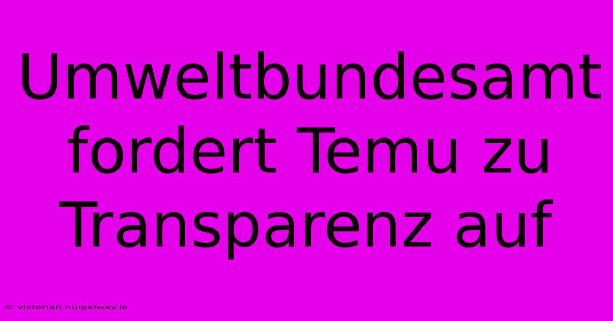 Umweltbundesamt Fordert Temu Zu Transparenz Auf