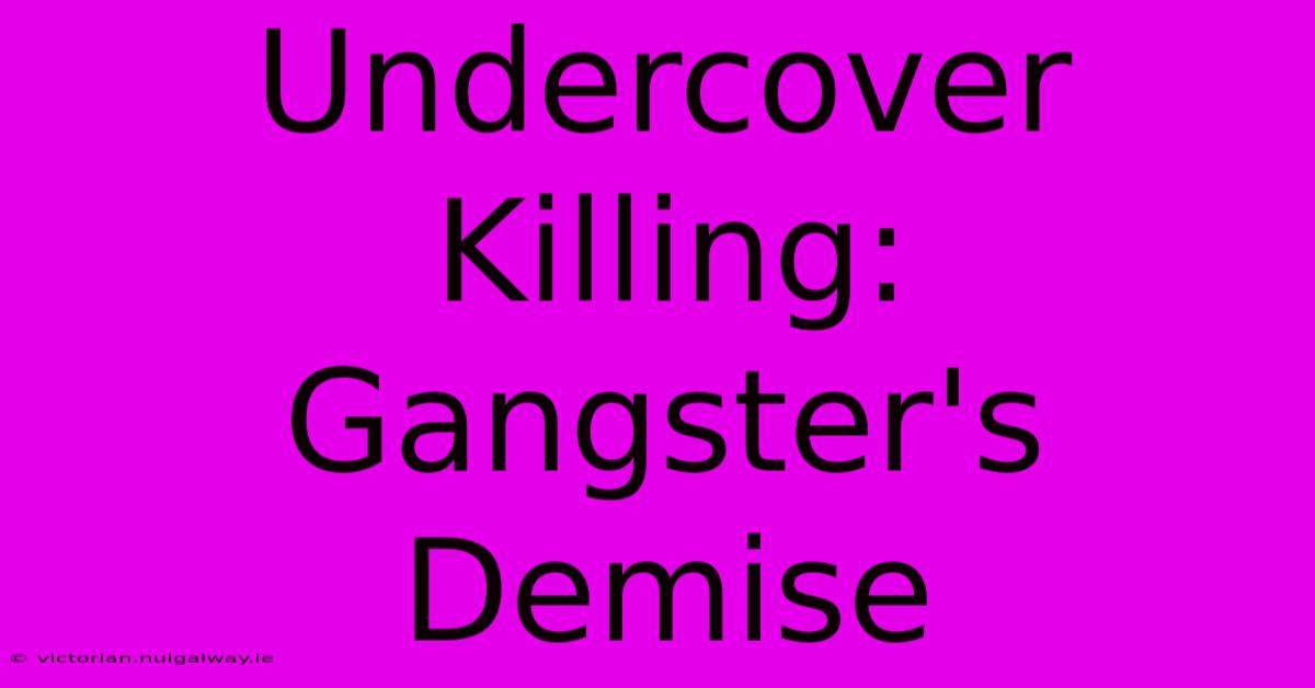 Undercover Killing: Gangster's Demise