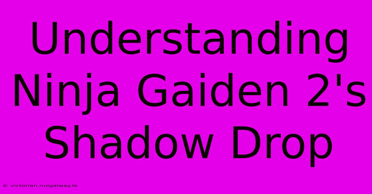 Understanding Ninja Gaiden 2's Shadow Drop