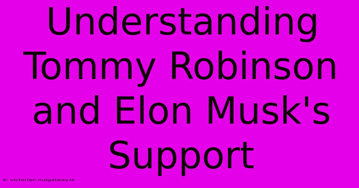 Understanding Tommy Robinson And Elon Musk's Support