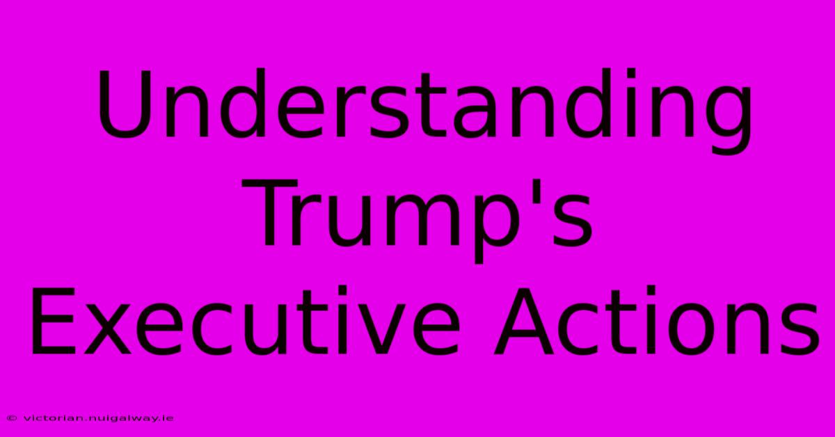 Understanding Trump's Executive Actions