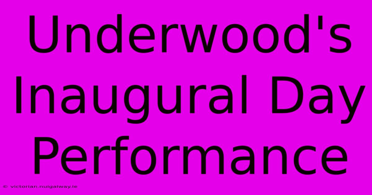 Underwood's Inaugural Day Performance