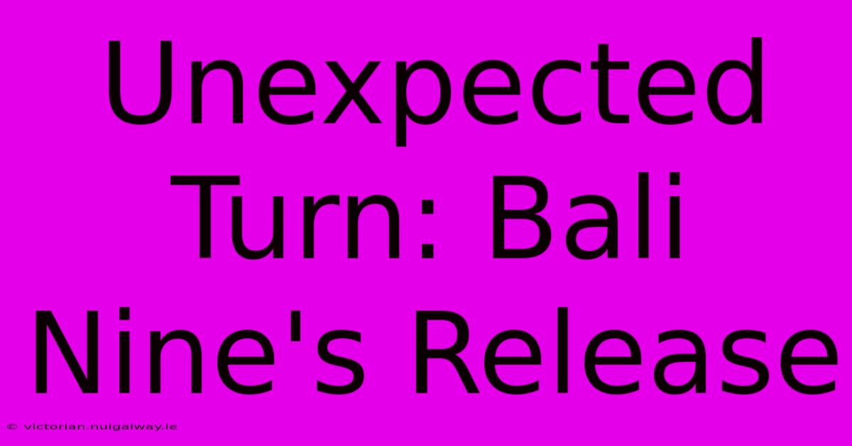 Unexpected Turn: Bali Nine's Release