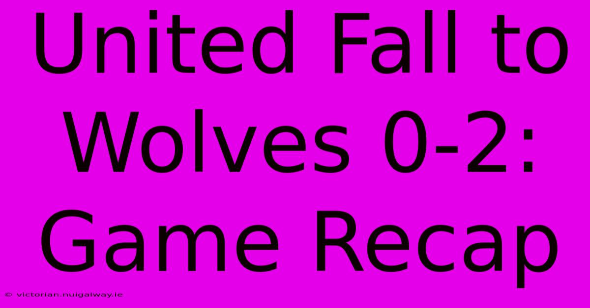 United Fall To Wolves 0-2: Game Recap