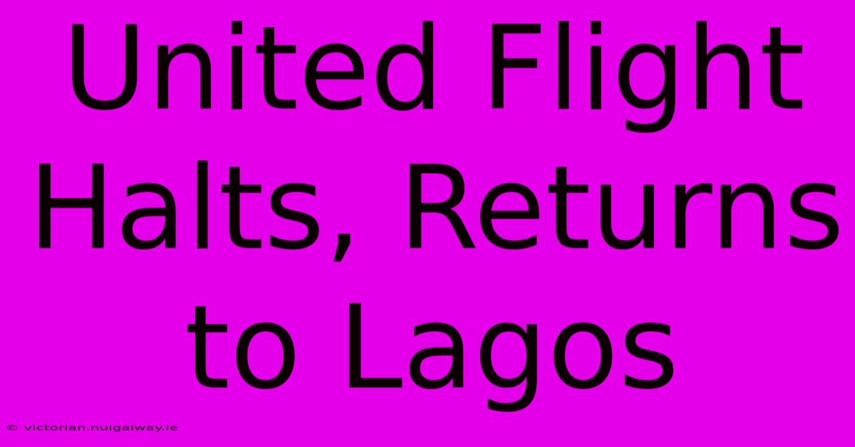 United Flight Halts, Returns To Lagos