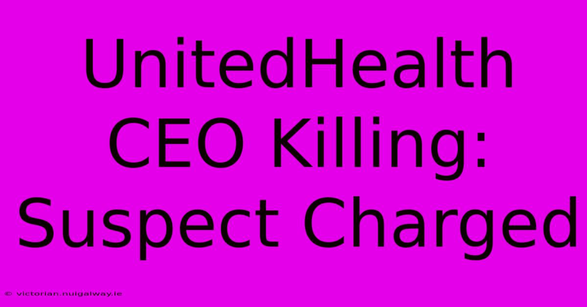 UnitedHealth CEO Killing: Suspect Charged