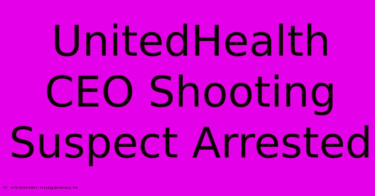 UnitedHealth CEO Shooting Suspect Arrested