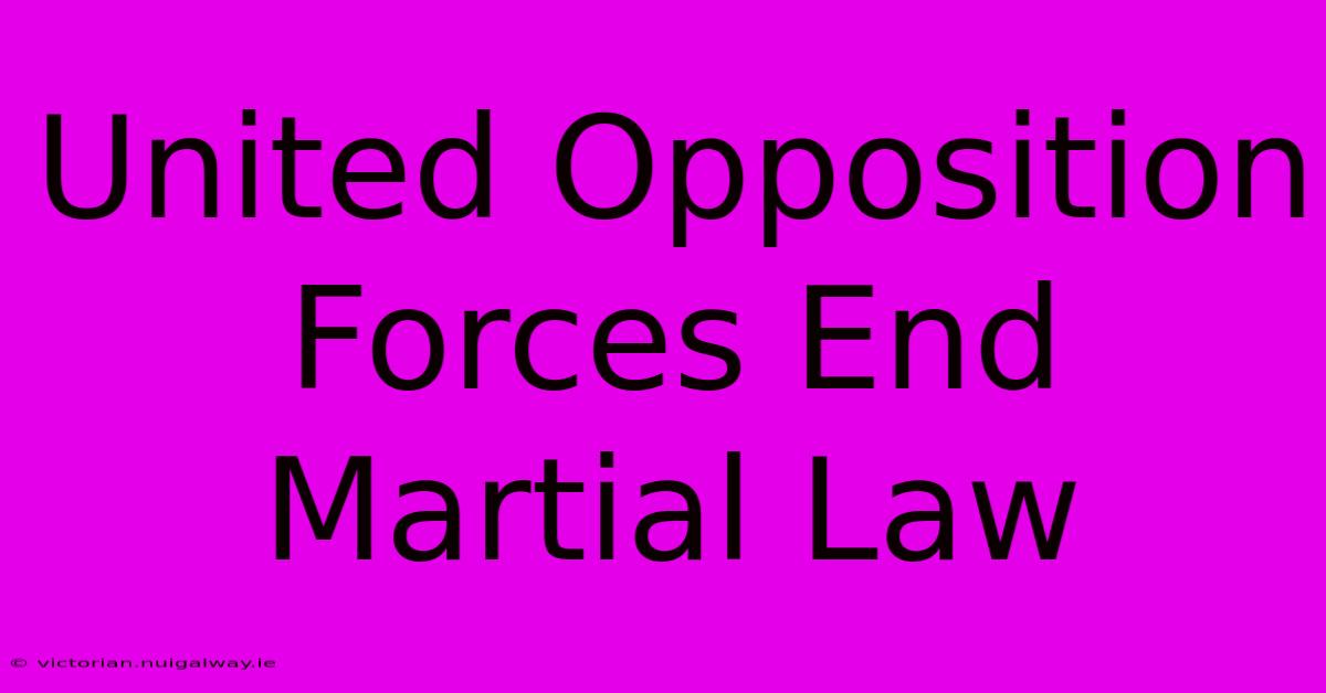 United Opposition Forces End Martial Law